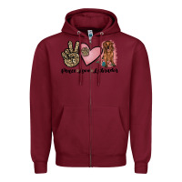 Burgundy peace love labrador Zipper Hoodie - JahusDesignShop