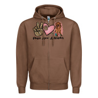 Chestnut peace love labrador Zipper Hoodie - JahusDesignShop