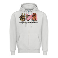 Dove Grey peace love labrador Zipper Hoodie - JahusDesignShop