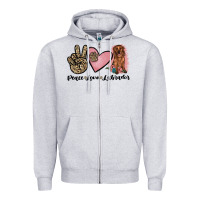 Heather Grey peace love labrador Zipper Hoodie - JahusDesignShop