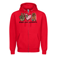 Red peace love labrador Zipper Hoodie - JahusDesignShop
