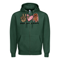 Sports Green peace love labrador Zipper Hoodie - JahusDesignShop