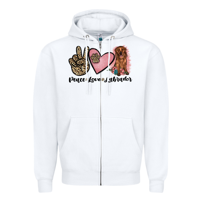 Peace Love Labrador Zipper Hoodie by JahusDesignShop | Teevron