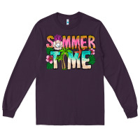 Plum Summer Time Long Sleeve Tee - CowhideDigitalArt