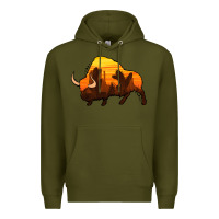 Army Green western bison Premium Hoodie - Jasminsmagicworld