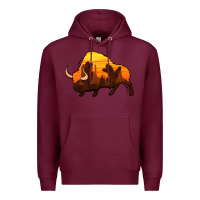 Burgundy western bison Premium Hoodie - Jasminsmagicworld