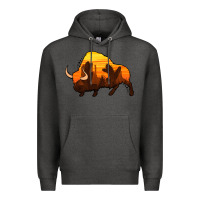 Charcoal Heather western bison Premium Hoodie - Jasminsmagicworld