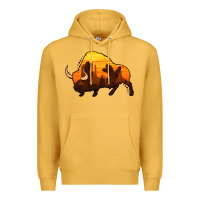 Mustard western bison Premium Hoodie - Jasminsmagicworld