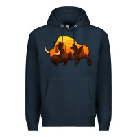 Navy western bison Premium Hoodie - Jasminsmagicworld