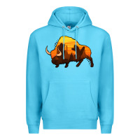 Ocean Blue western bison Premium Hoodie - Jasminsmagicworld