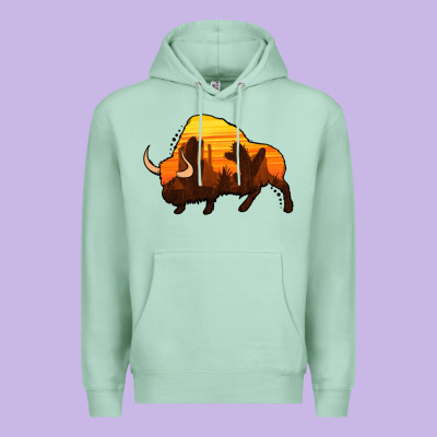 Western Bison Premium Hoodie Designed By Jasminsmagicworld