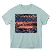 Arona American flag stitches Heavy Core Tee - CowGirlArtShop