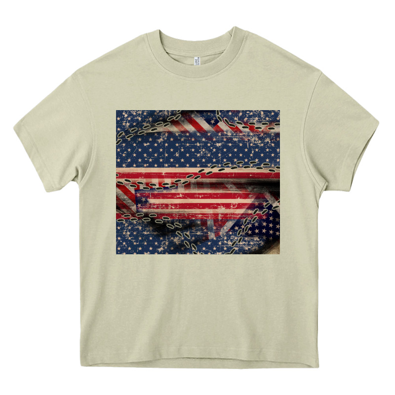 American Flag Stitches Heavy Core Tee by CowGirlArtShop | Teevron