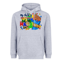 Heather Grey my child is non verbal but his mama aint afro Heavyweight Hoodie - RanaPortraitStore