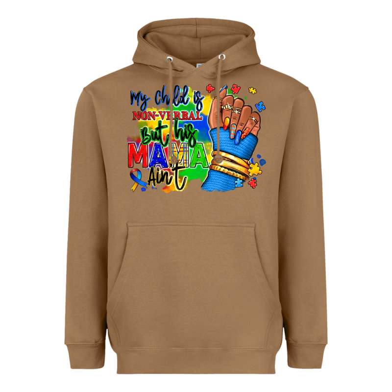 My Child Is Non Verbal But His Mama Aint Afro Heavyweight Hoodie by RanaPortraitStore | Teevron