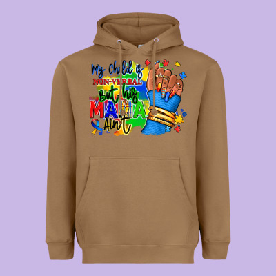 My Child Is Non Verbal But His Mama Aint Afro Heavyweight Hoodie Designed By Ranaportraitstore