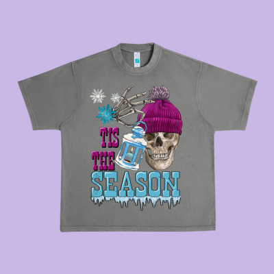 Tis The Season Winter Skull Urban Heavy Tee Designed By Fadigitalartstudio