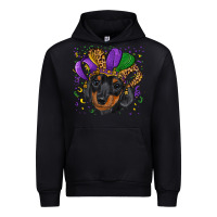 Black mardi gras hat dachshund puppy Urban Hoodie - RanaPortraitStore