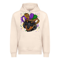 Sandshell mardi gras hat dachshund puppy Urban Hoodie - RanaPortraitStore
