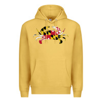 Antique Gold Maryland Crab State Pride Flag Premium Hoodie - maiPhamDesign