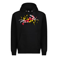 Black Maryland Crab State Pride Flag Premium Hoodie - maiPhamDesign