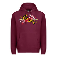 Burgundy Maryland Crab State Pride Flag Premium Hoodie - maiPhamDesign