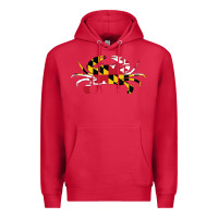 Cardinal Maryland Crab State Pride Flag Premium Hoodie - maiPhamDesign