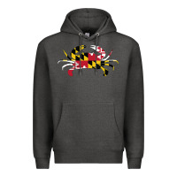 Charcoal Heather Maryland Crab State Pride Flag Premium Hoodie - maiPhamDesign