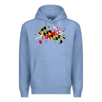 Colony Blue Maryland Crab State Pride Flag Premium Hoodie - maiPhamDesign