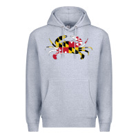 Heather Grey Maryland Crab State Pride Flag Premium Hoodie - maiPhamDesign
