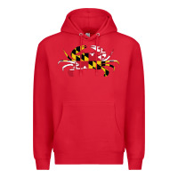 Red Maryland Crab State Pride Flag Premium Hoodie - maiPhamDesign