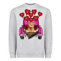 Heather Grey valentines day tedybear truck Heavyweight Sweatshirt - RanaPortraitStore