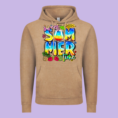 Summer Time Vintage Hoodie Designed By Cowhidedigitalart