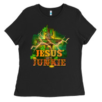 Black Jesus junkie St. Patricks Day Ladies Tee - FaDigitalArtStudio