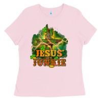 Bubblegum Pink Jesus junkie St. Patricks Day Ladies Tee - FaDigitalArtStudio