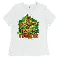White Jesus junkie St. Patricks Day Ladies Tee - FaDigitalArtStudio