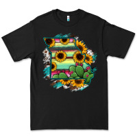Black Missouri Map Sunflower Cactus Serape Premium Tee - RanaPortraitStore