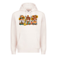 Pale Pink fall gnomes pumpkin sunflowers Premium Hoodie - Artiststas