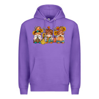 Purple fall gnomes pumpkin sunflowers Premium Hoodie - Artiststas