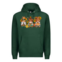 Sports Green fall gnomes pumpkin sunflowers Premium Hoodie - Artiststas
