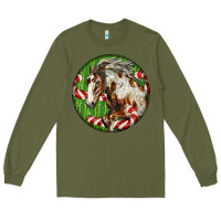 Army Green Horse Christmas Long Sleeve Tee - LillyAllenDesigns