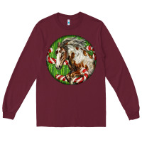 Burgundy Horse Christmas Long Sleeve Tee - LillyAllenDesigns