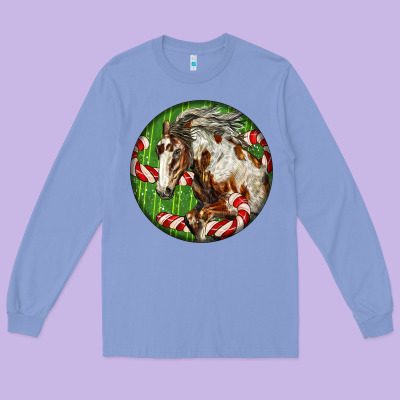 Horse Christmas Long Sleeve Tee Designed By Lillyallendesigns
