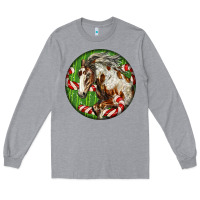 Heather Grey Horse Christmas Long Sleeve Tee - LillyAllenDesigns