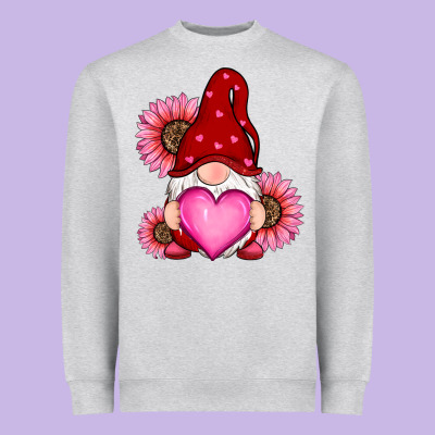 Valentines Day With Sunflowers Gnomes Heavyweight Sweatshirt Designed By Ranaportraitstore