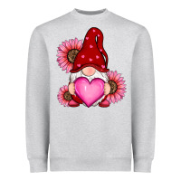 Heather Grey valentines day with sunflowers gnomes Heavyweight Sweatshirt - RanaPortraitStore