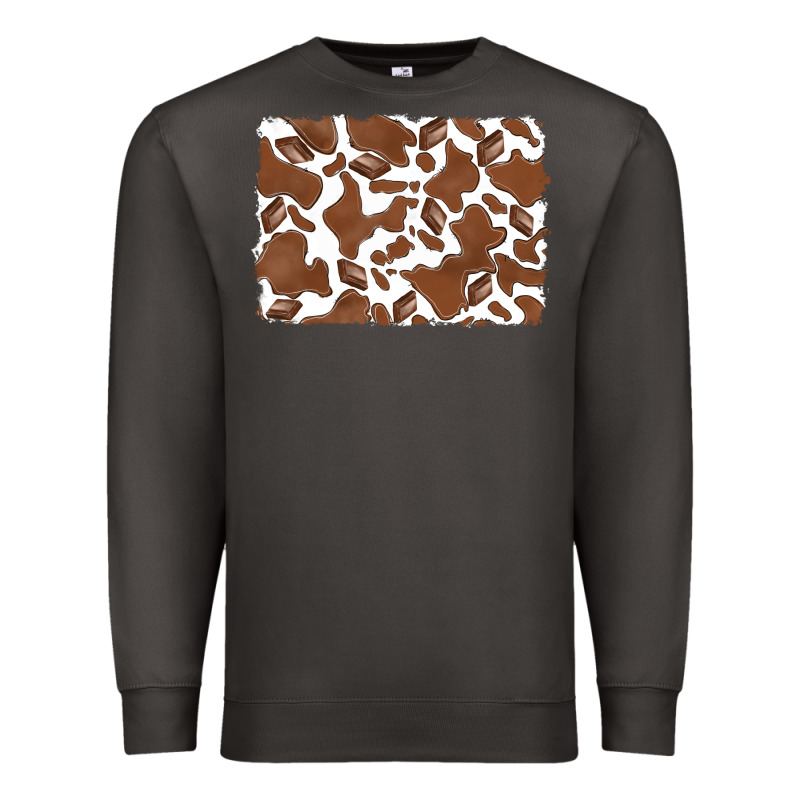 Distressed Chocolate Milkshake Cowhide Premium Sweatshirt by RanaPortraitStore | Teevron