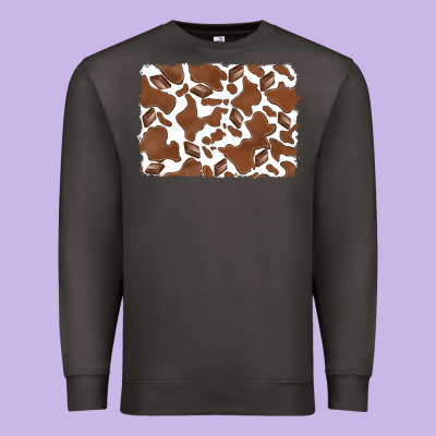 Distressed Chocolate Milkshake Cowhide Premium Sweatshirt Designed By Ranaportraitstore