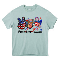 Arona Peace love fireworks 4th of july Heavy Core Tee - CowGirlArtShop