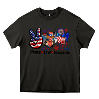 Asphalt Peace love fireworks 4th of july Heavy Core Tee - CowGirlArtShop
